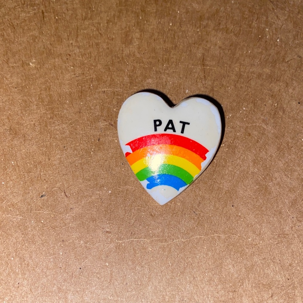 Vintage Heart-Shaped Rainbow Brooch Pin with PAT marking